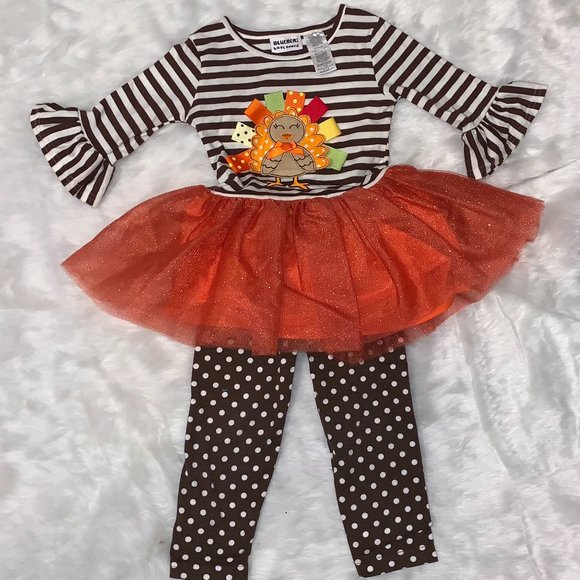 Blueberi Boulevard Other - Blueberi Boulevard Thanksgiving Turkey Outfit 2T
